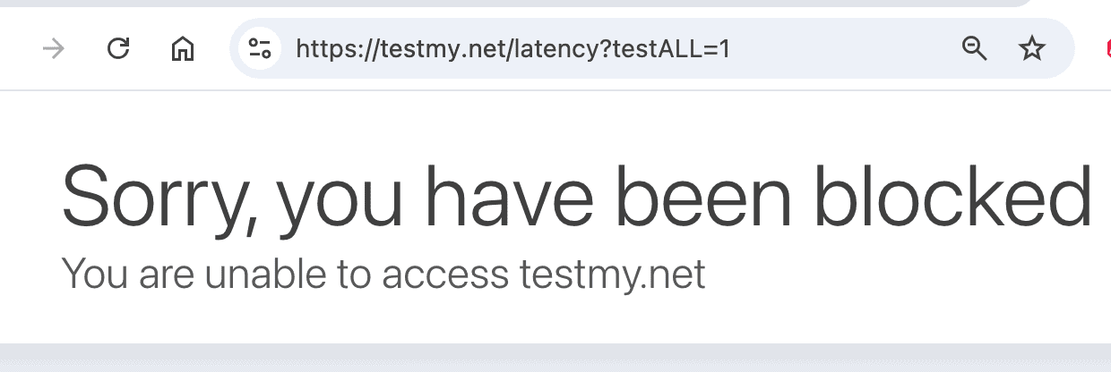 alibaba cloud was blocked by testmy
