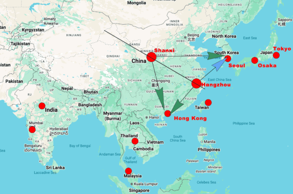VPN server's regions selection for Chinese users