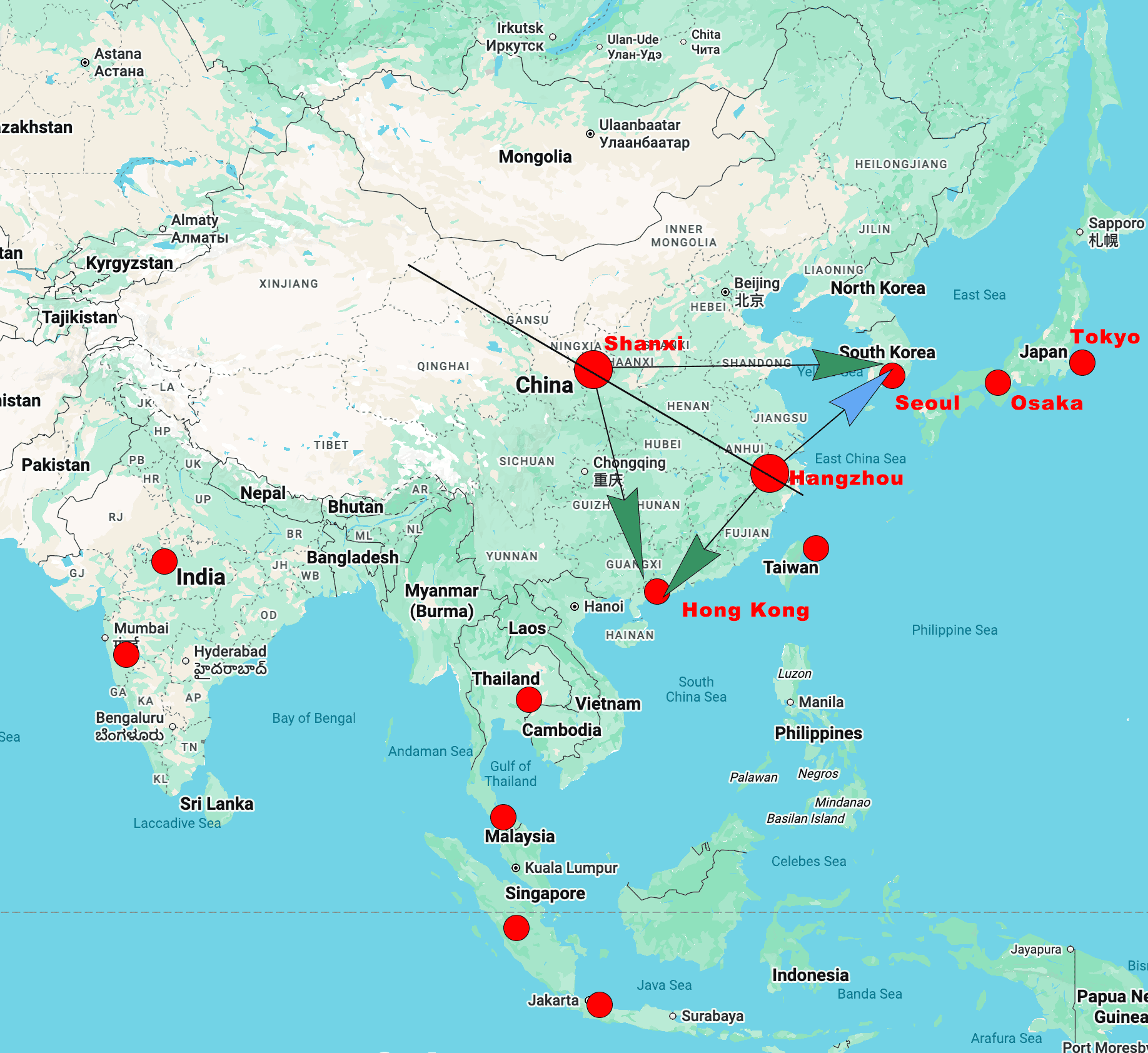VPN server's regions selection for Chinese users